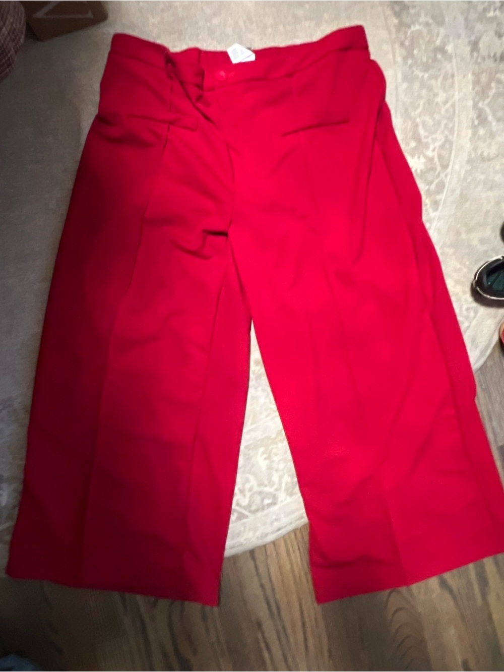 SHEIN Bright Red Wide-Leg Women's Pants